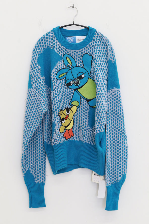 NAN KNITS Disney Rabbit and Gotha Duck embroidered sweatshirt NAN-N25AWDSY02BLU-LAN Blue